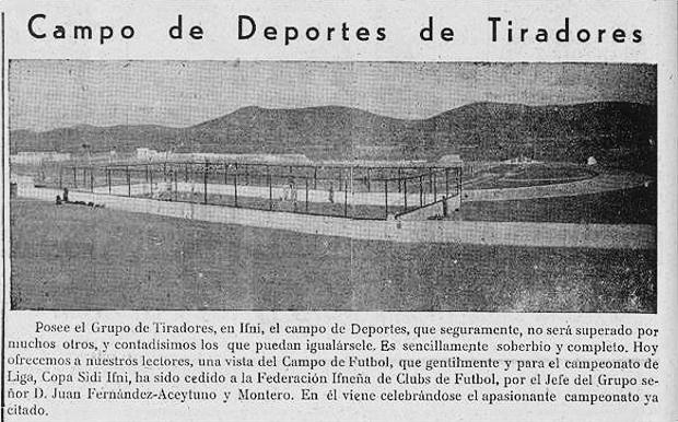 Campo de deportes y estadio del Grupo de Tiradores, A.O.E., n. 83, 5 de febrero de 1947, p. 2 (ejemplar digitalizado proporcionado por el Servicio de Suministro de Documentos de la Biblioteca Nacional).